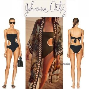 JOHANNA ORTIZ Foreign Coastlines One Piece Swimsuit in Black 375$
